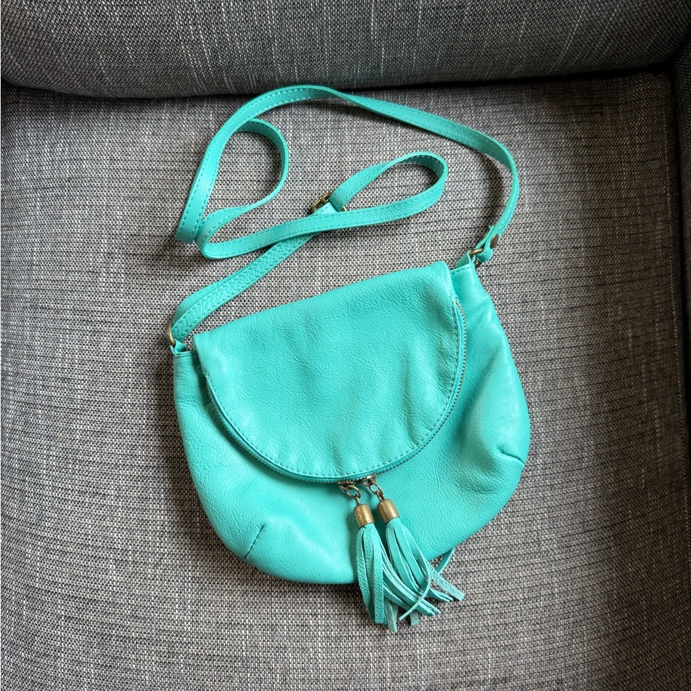 Turquoise Leather Crossbody Bag